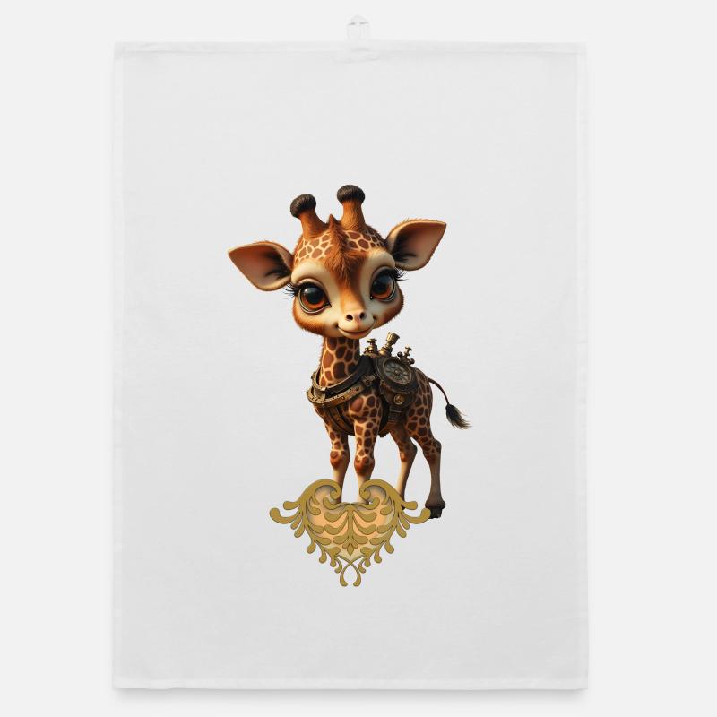 Charmante Steampunk-Giraffe Organic Geschirrtuch