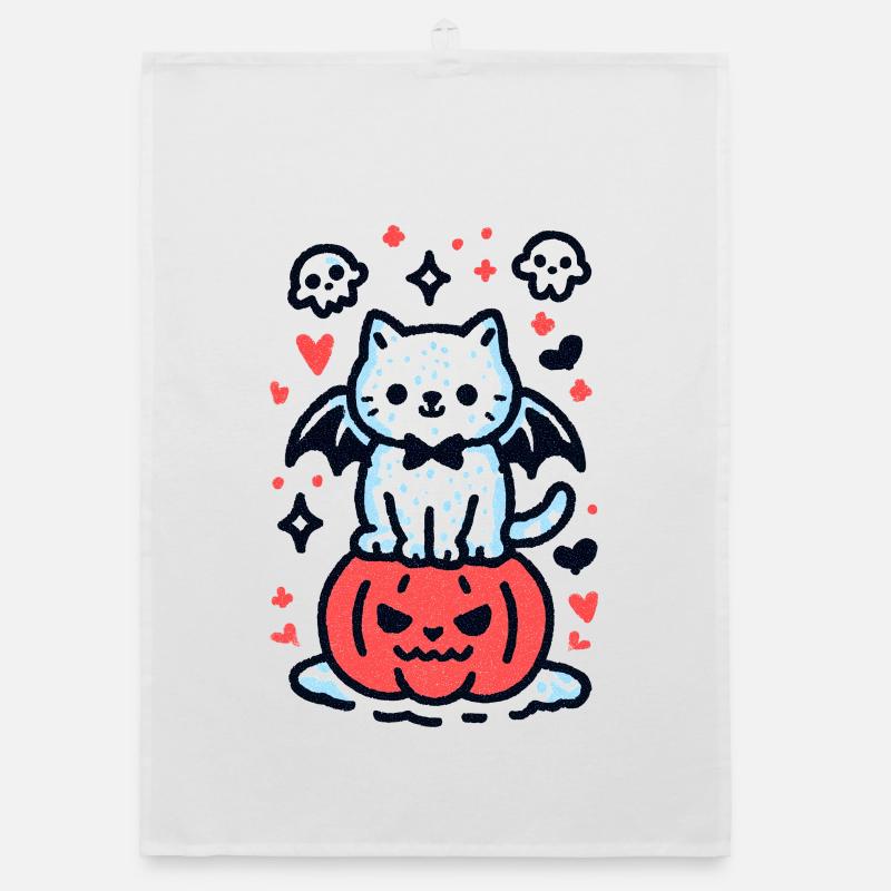 Pumpkin Cat Organic Geschirrtuch