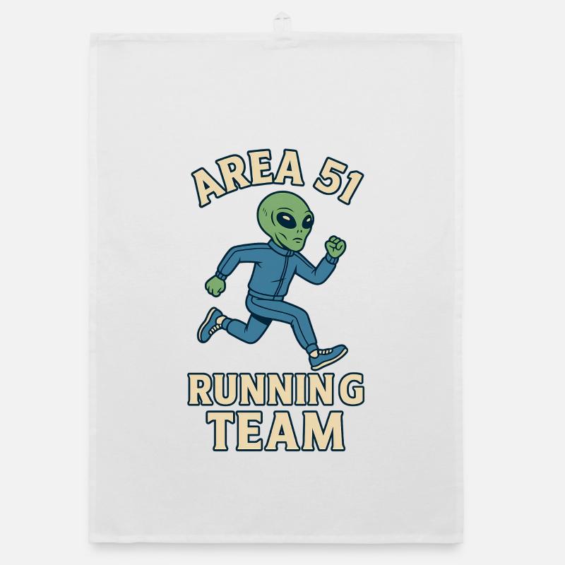 Alien Running Team Area 51 Design Organic dish towel