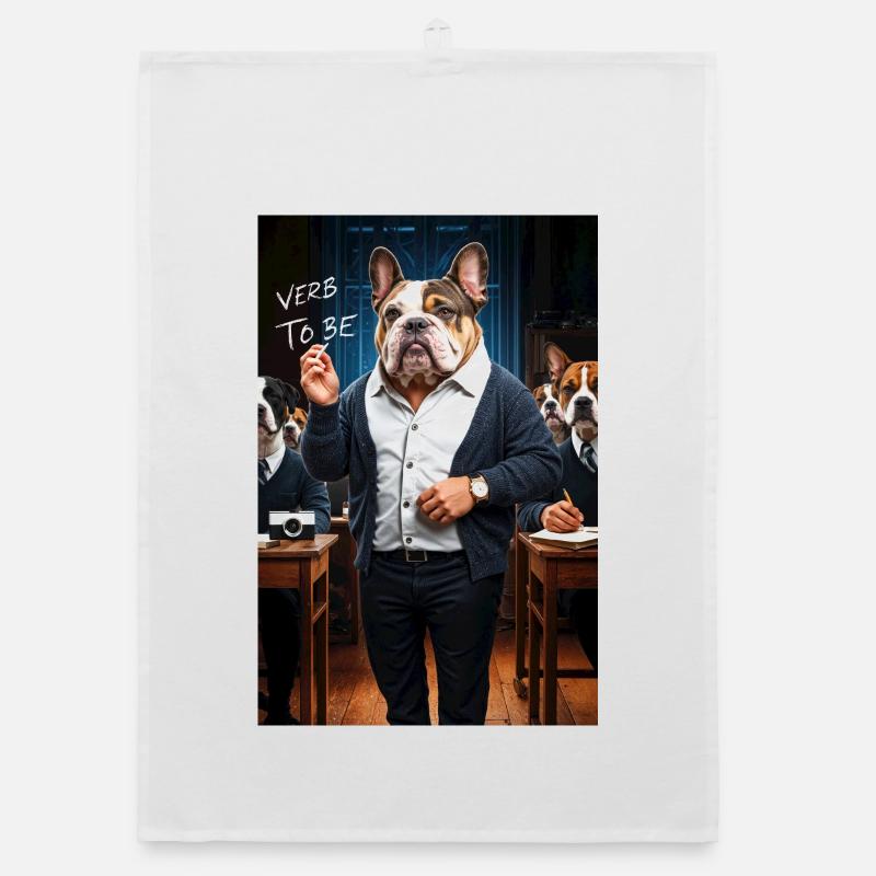 Bouledogue anglais Professeur humanoïde Torchon bio