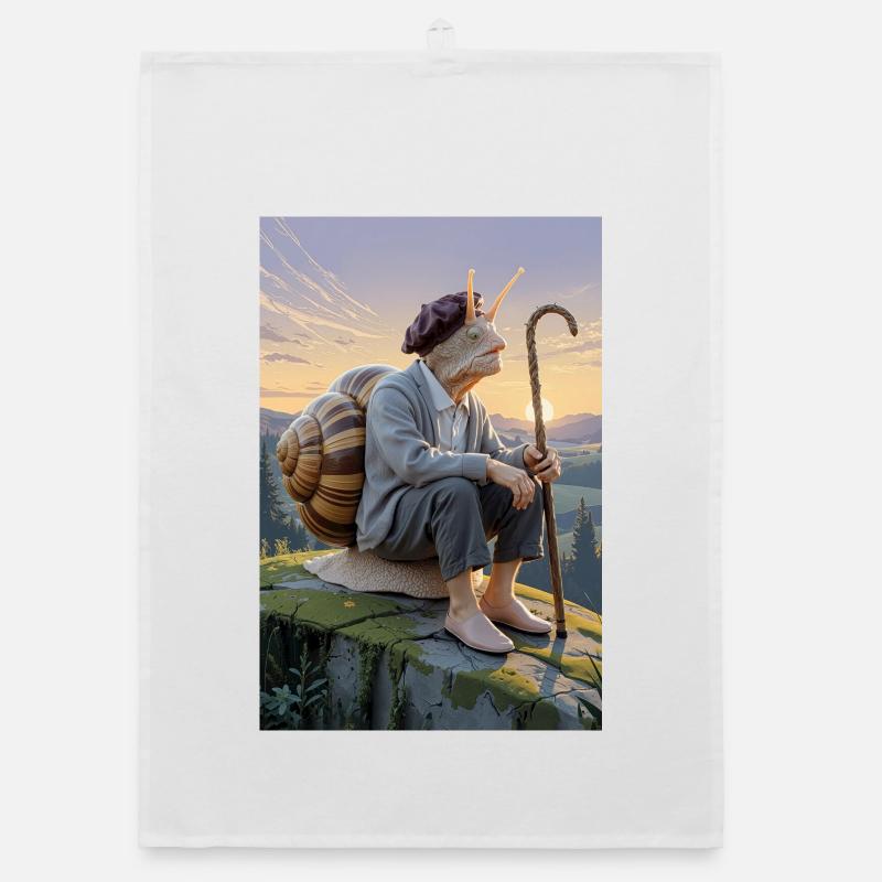 Ancient Humanoid Snail Organic dish towel