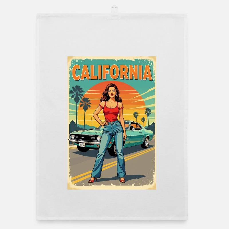 Croisière California Dream R06 - Torchon bio - blanc