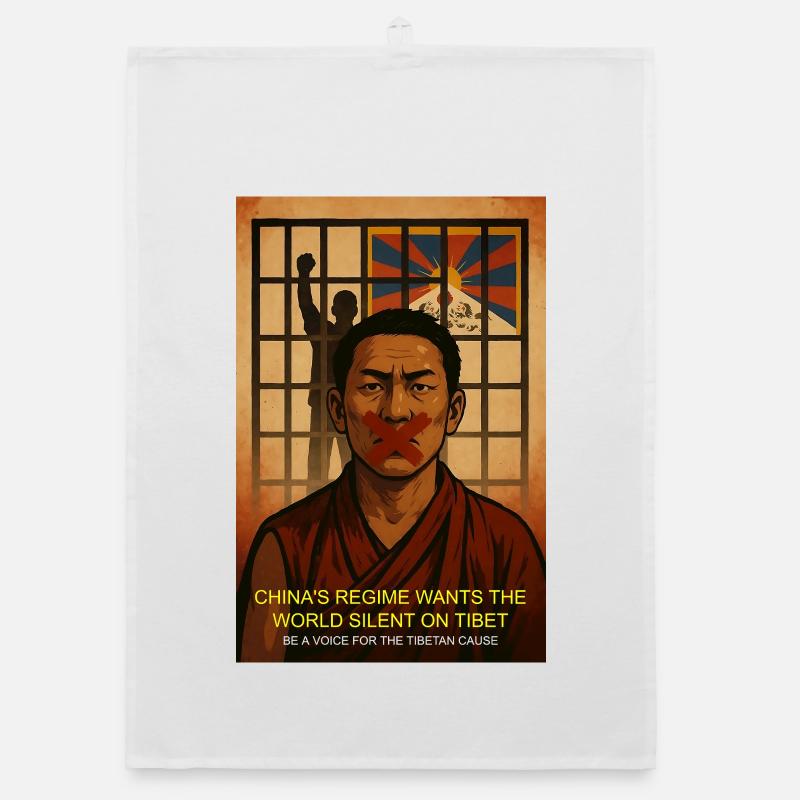 Tibet Justice Protest Artwork Organic dish towel