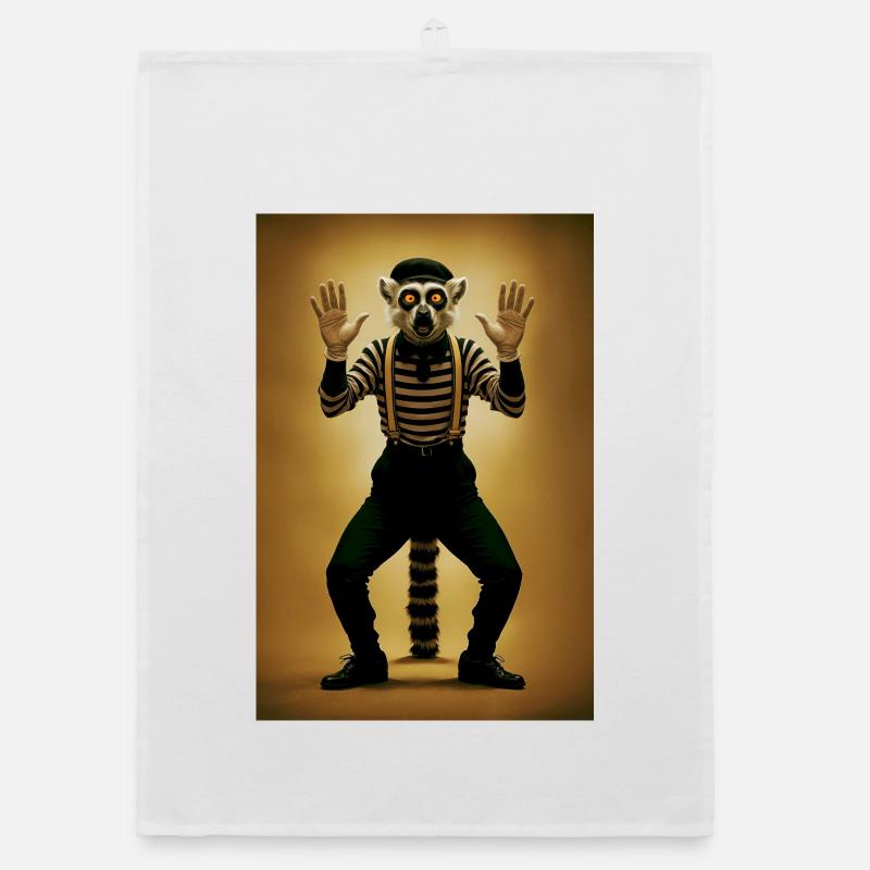 Lemur Humanoid Mime Organic dish towel