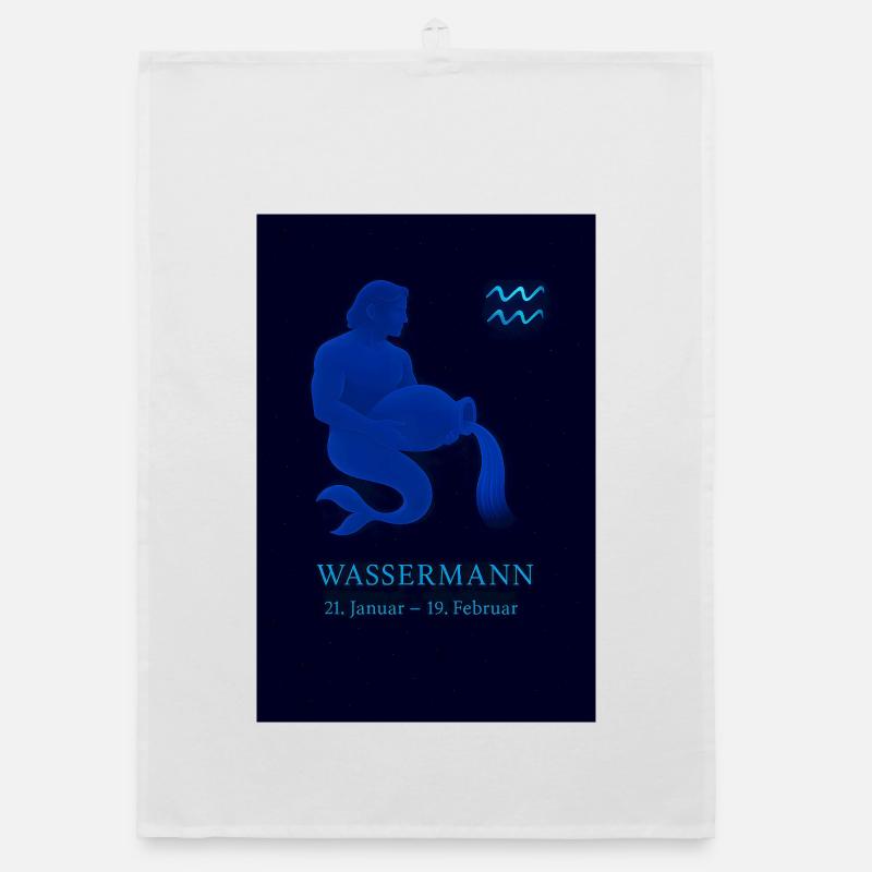 Wassermann Sternbild 20.01. – 18.02. Illustration Organic Geschirrtuch