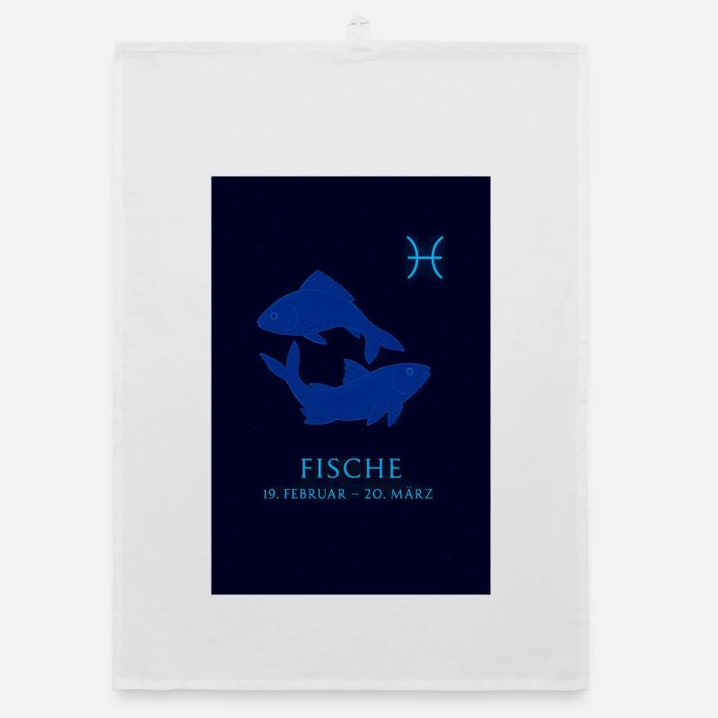 Fische Sternzeichen Design Organic Geschirrtuch