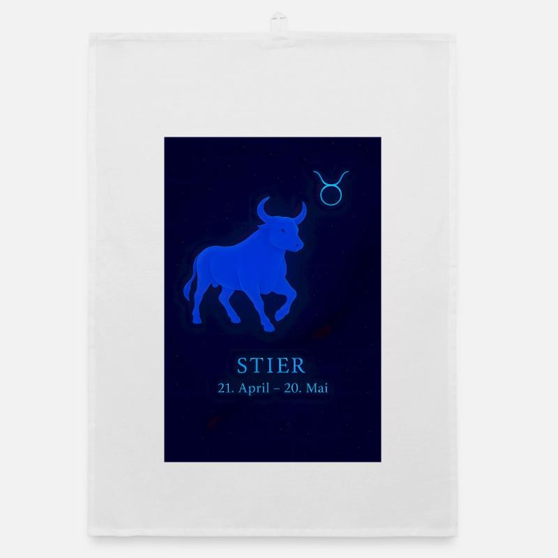 Sternzeichen Stier Design Organic Geschirrtuch