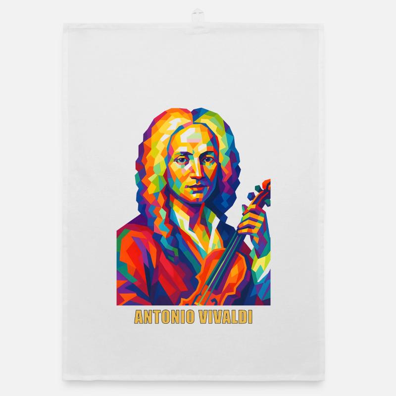 Portrait de Vivaldi dans une variété de couleurs Torchon bio