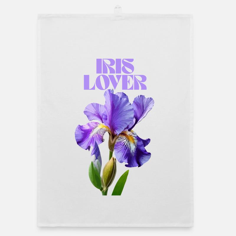 Lila Irisblume Botanisches Design Organic Geschirrtuch