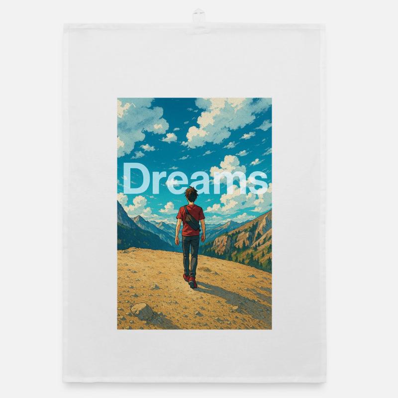 Träumer in den Bergen Organic Geschirrtuch