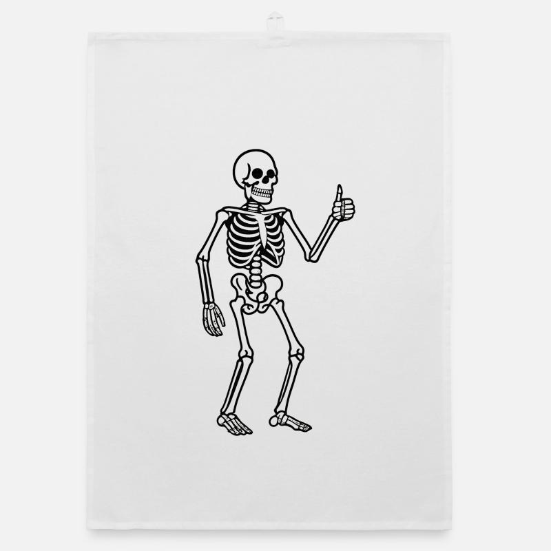 Leuchtender Skeleton im Retro Stil Organic Geschirrtuch