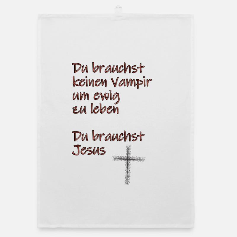 Ermutigende Jesus-Vampir-Botschaft Organic Geschirrtuch