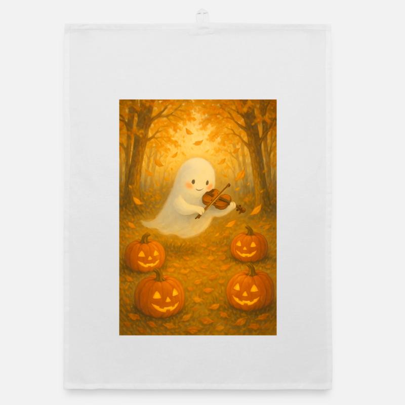Halloween Cute Ghost Organic dish towel