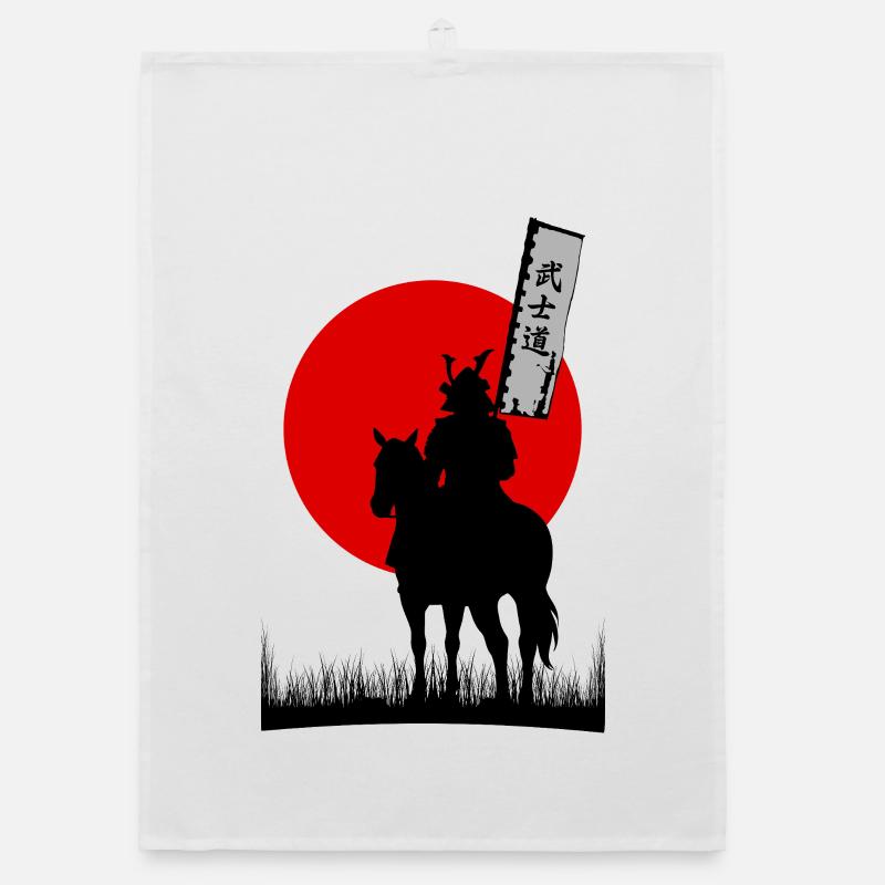 BUSHIDO, SAMURAI-KRIEGER-CODE | 8K SAUBERE SILHOUTTE Organic Geschirrtuch