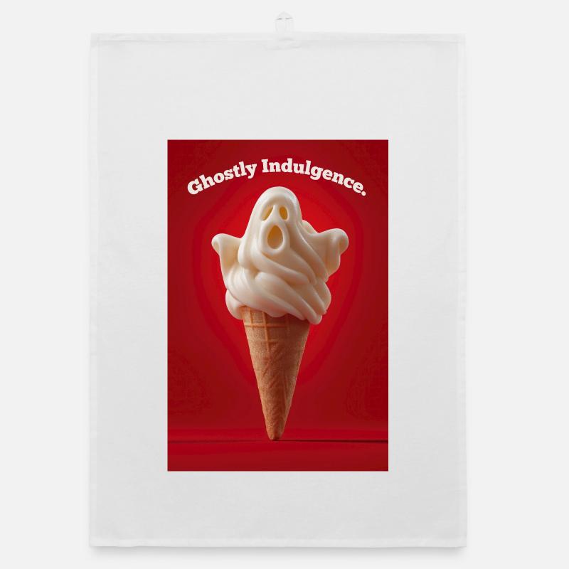 Ghostly Indulgence IceCream Organic dish towel