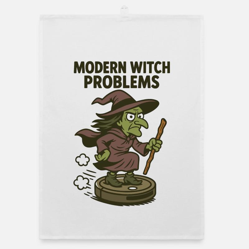 Modern Witch Problems – Lustiges Hexen Design Organic Geschirrtuch