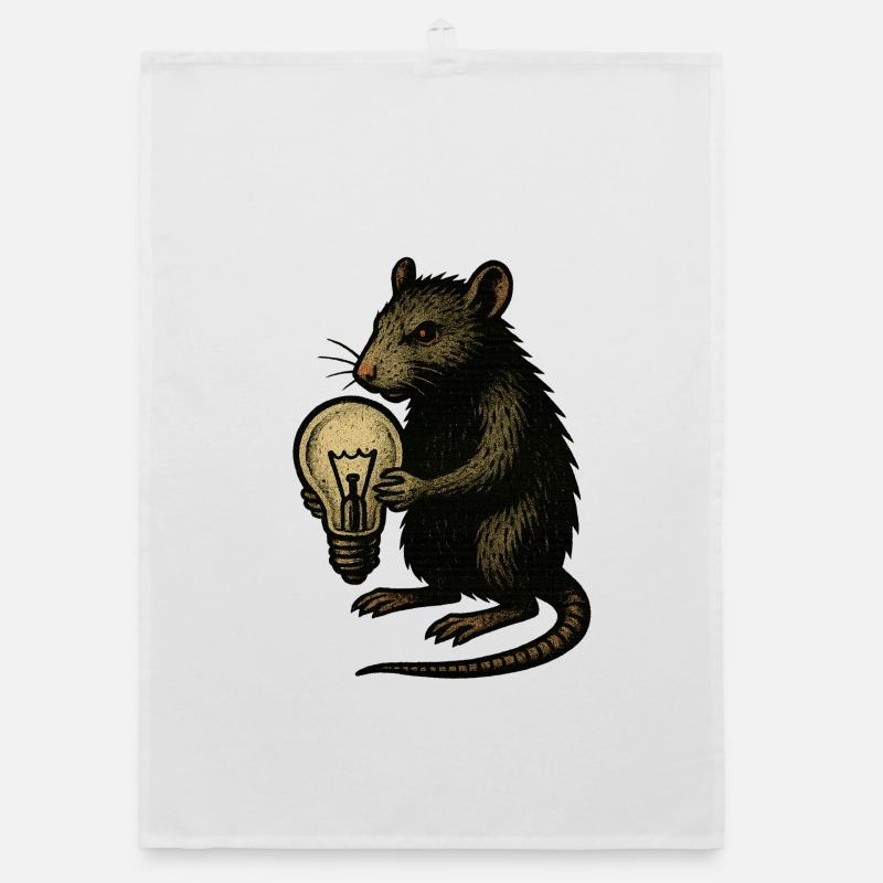Rat avec ampoule inventive Torchon bio