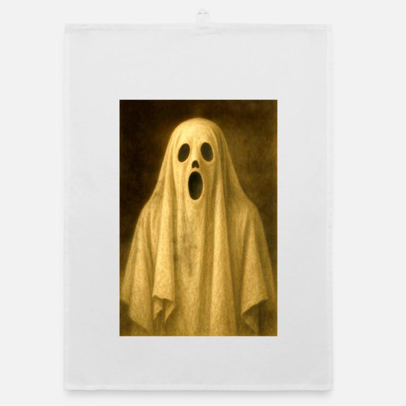 Ghost in sheets, Halloween Organic dish towel