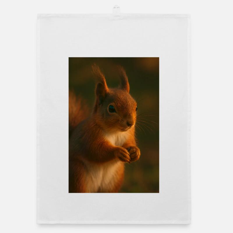 Tiere - Eichhörnchen Organic Geschirrtuch