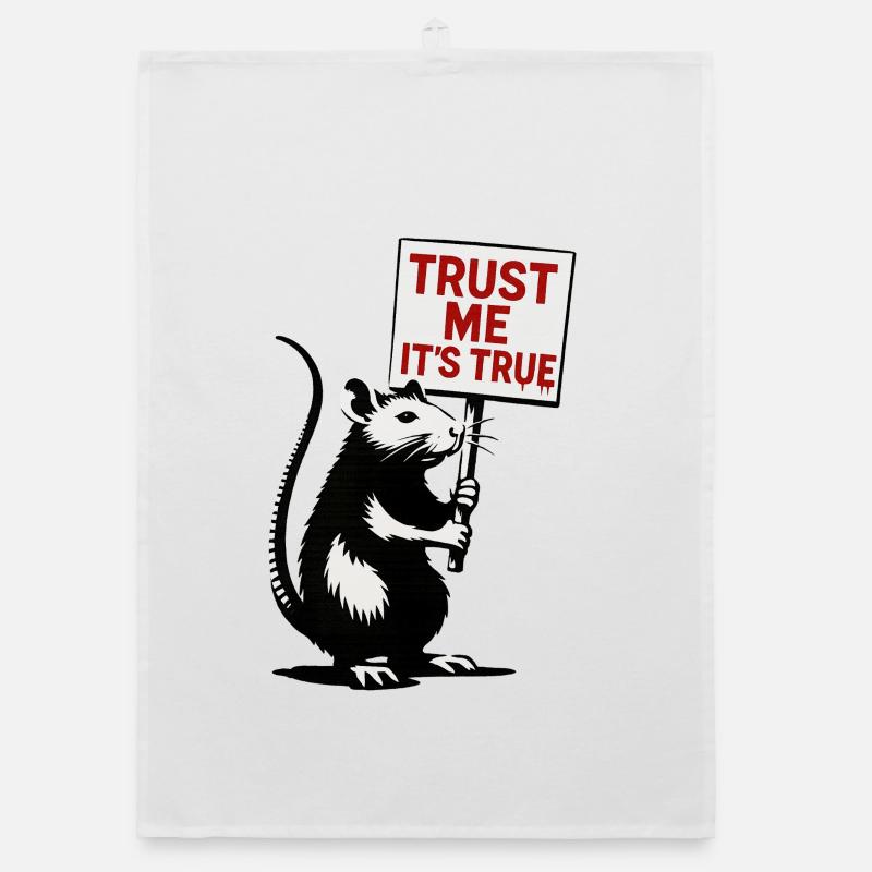 Rat with Shield Trust Me It's True Organic dish towel
