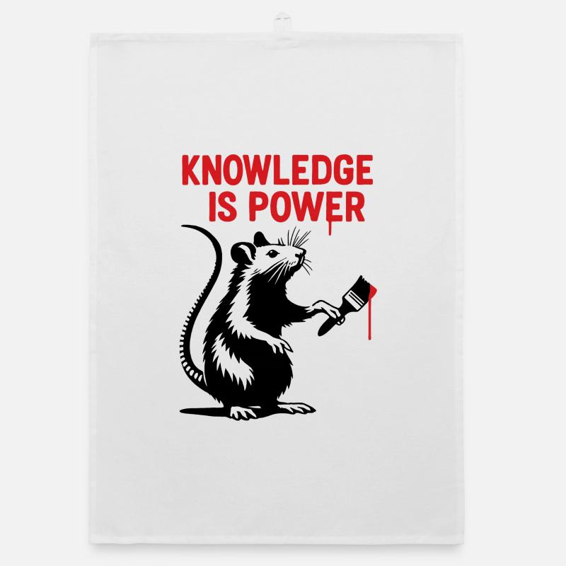 Knowledge is Power – Rat Art Organic dish towel