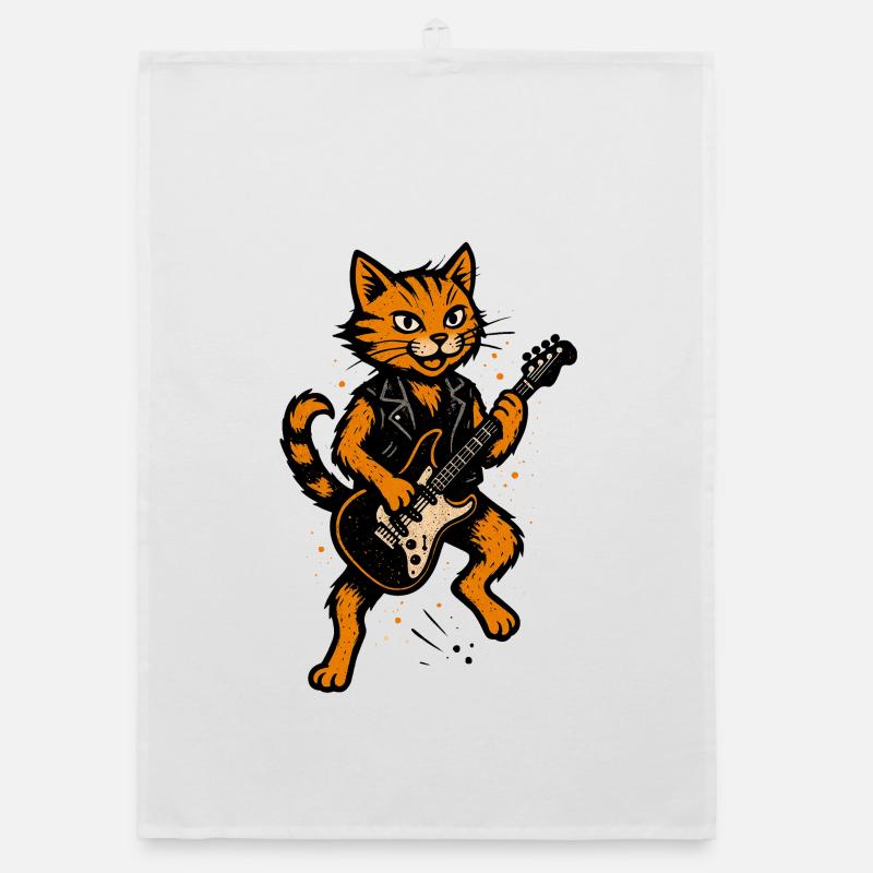 Orange cat makes noise Organic dish towel