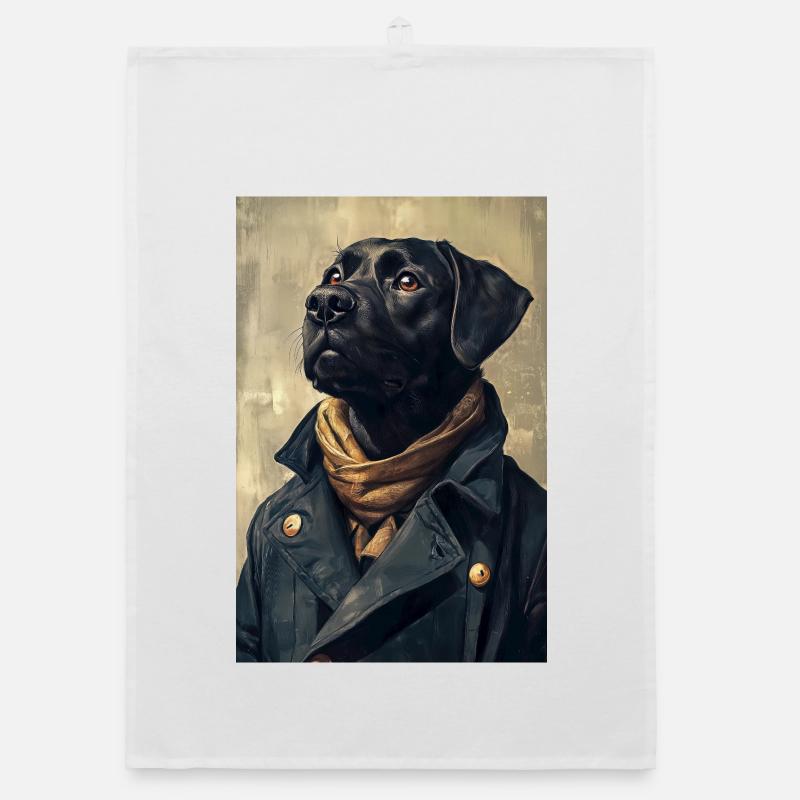 Illustration eines humanoiden Hundes Organic Geschirrtuch