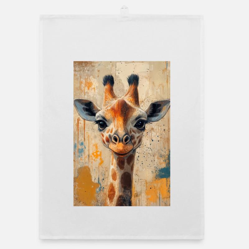 Illustration einer Giraffe Organic Geschirrtuch
