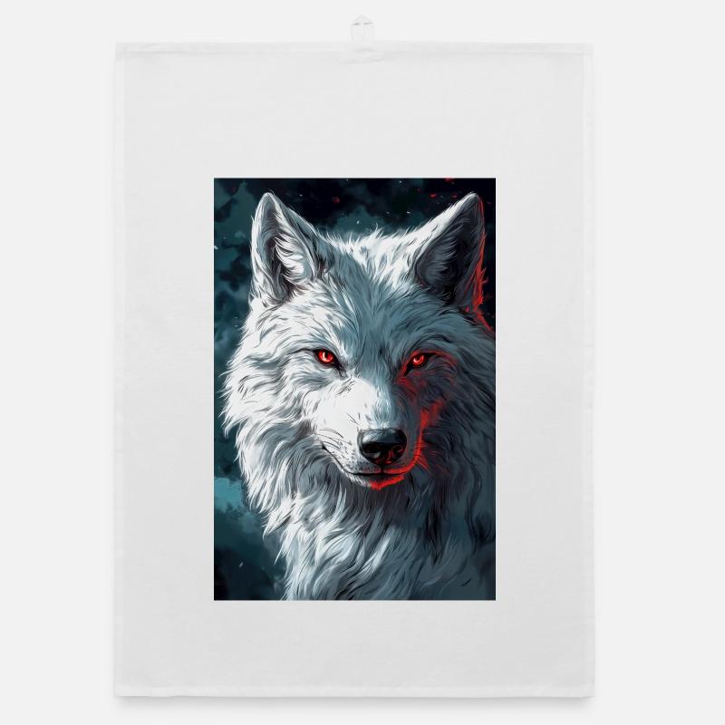 Illustration eines Wolfes Organic Geschirrtuch