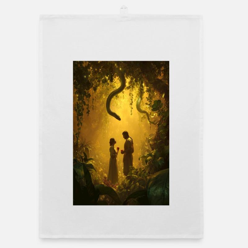 Enchanted Jungle Romance Organic dish towel