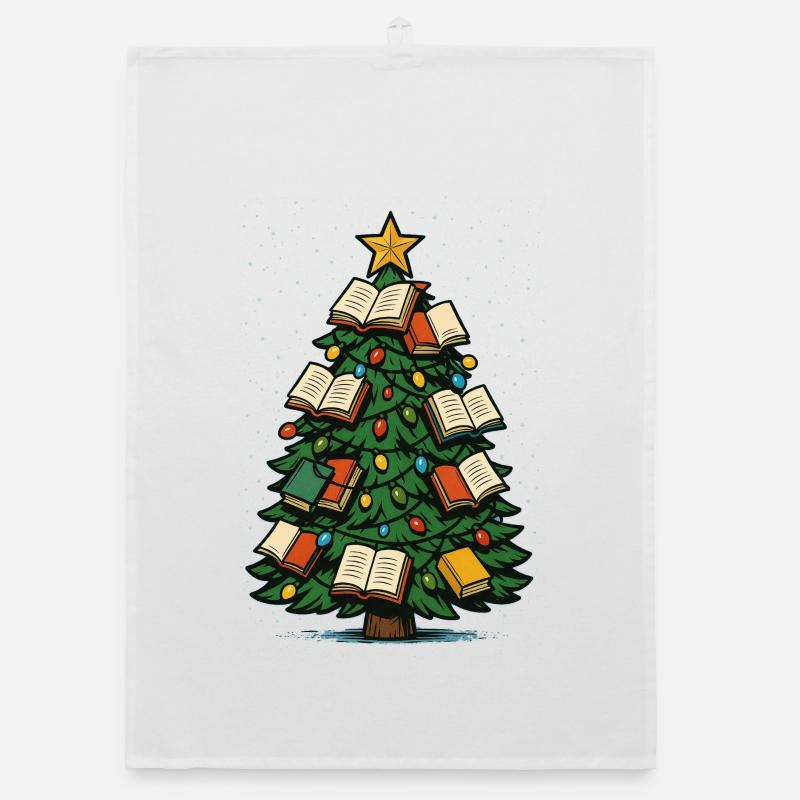 Book Tree Christmas Decoration Christmas Tree Organic dish towel