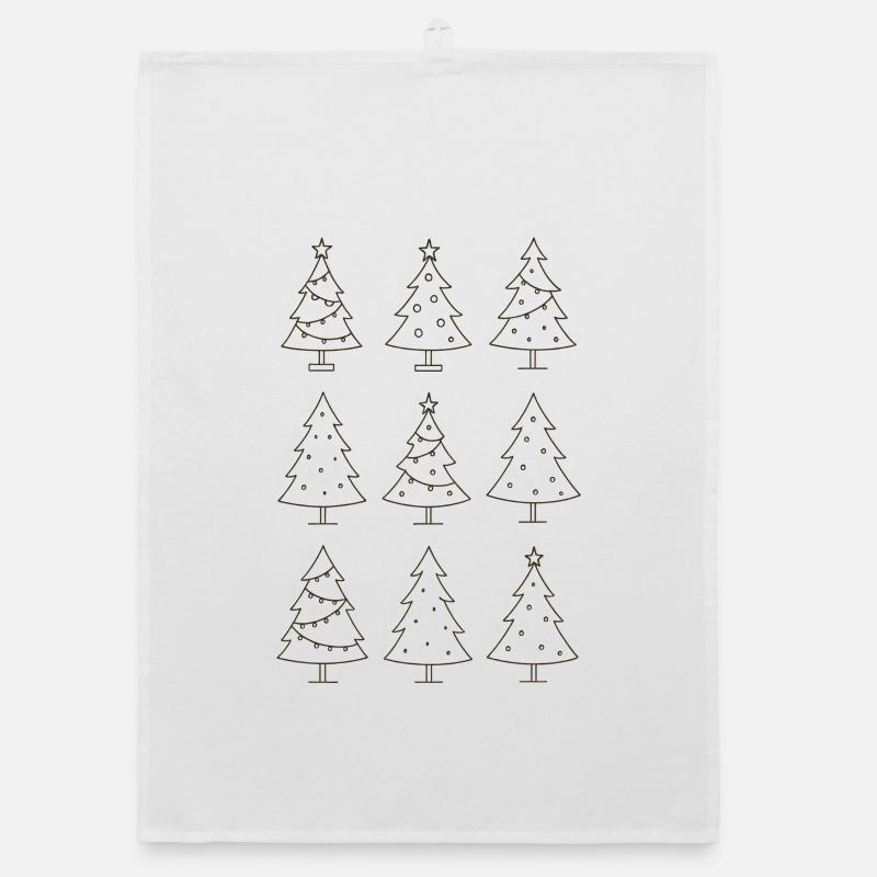 Christmas Motif Christmas Tree Christmas Tree Organic dish towel