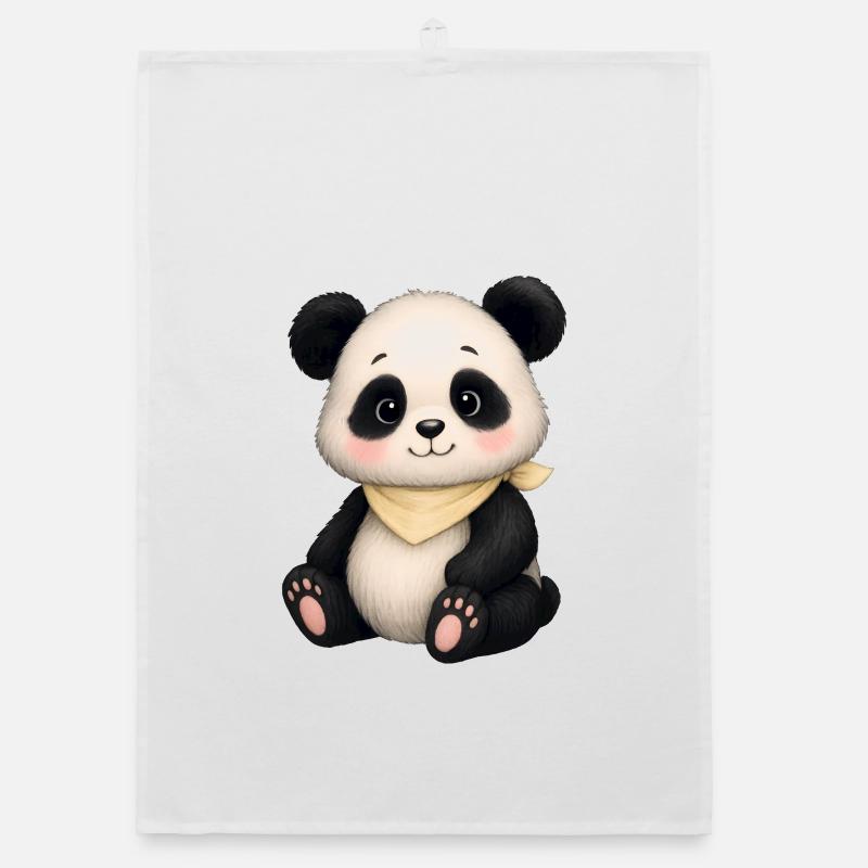 Panda câlin avec écharpe Torchon bio