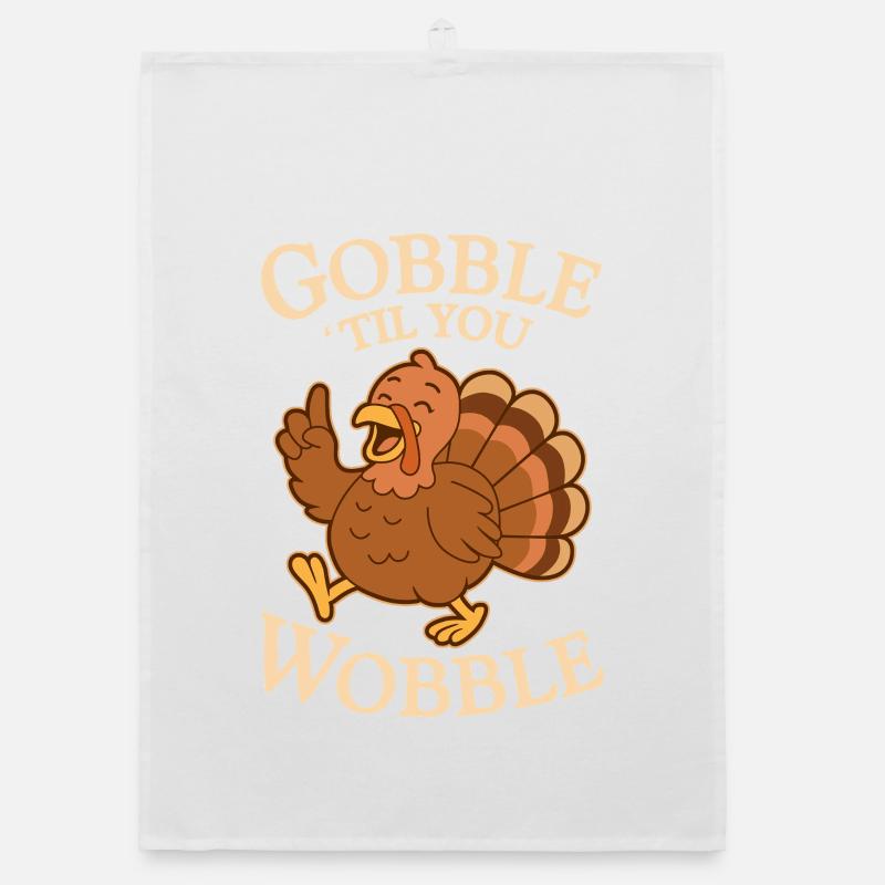 Gobble jusqu’à ce que tu vacilles THANKSGIVING Torchon bio