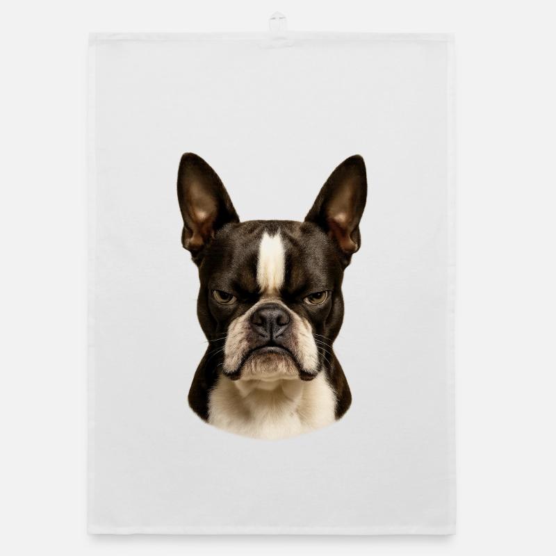 Eindrucksvoller Boston Terrier Blick Organic Geschirrtuch