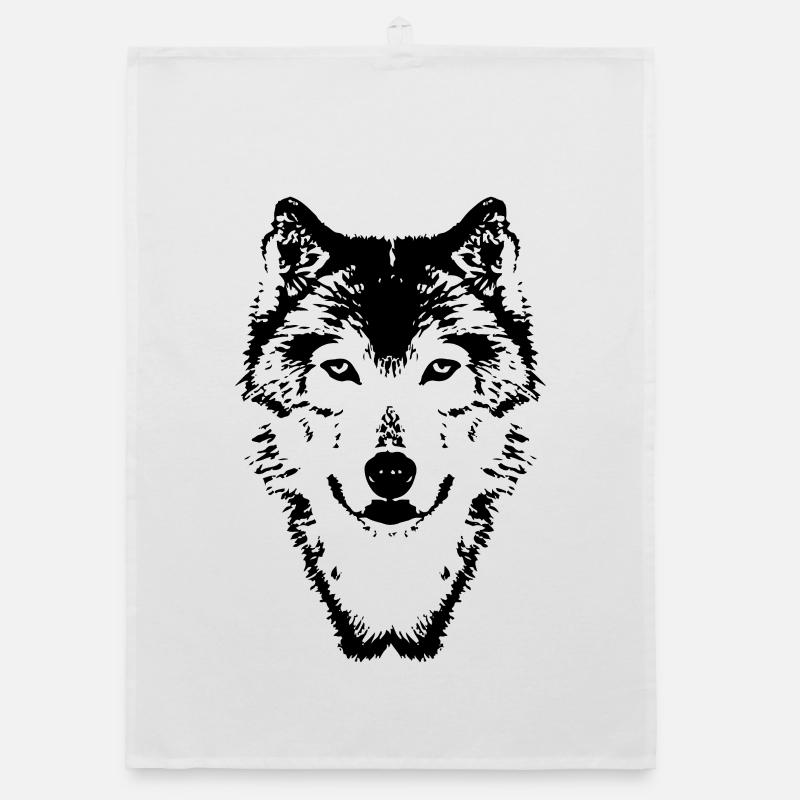 115304478_146018034_wolf - Organic Geschirrtuch - Weiß