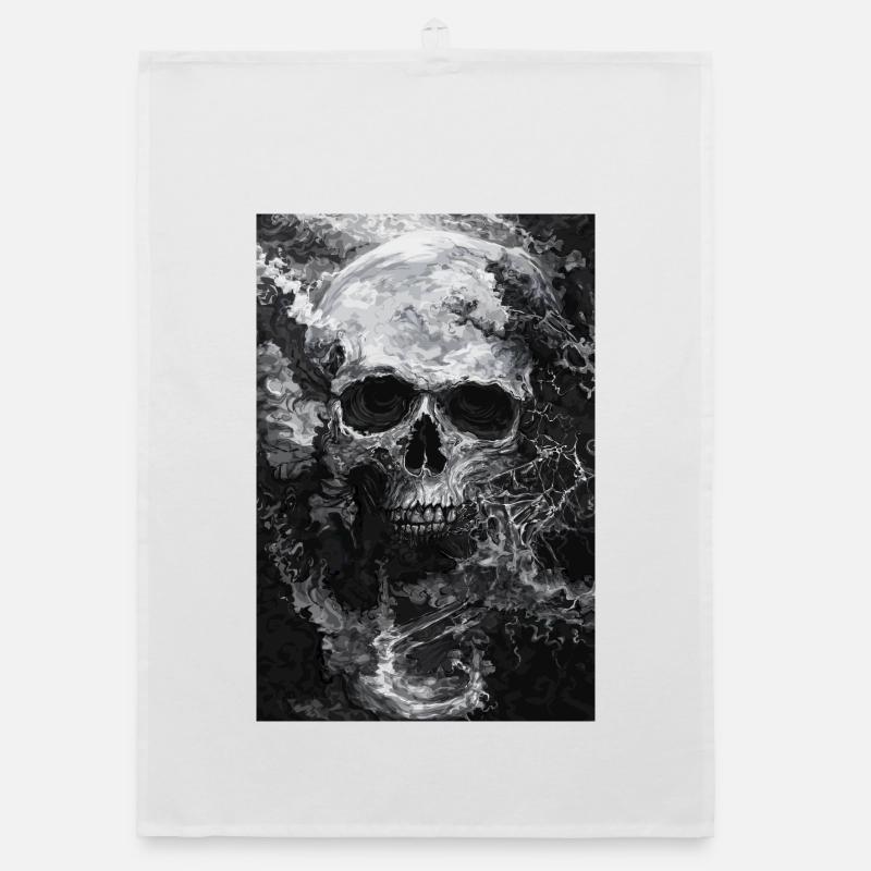 Horror Portrait Skull Organic dish towel