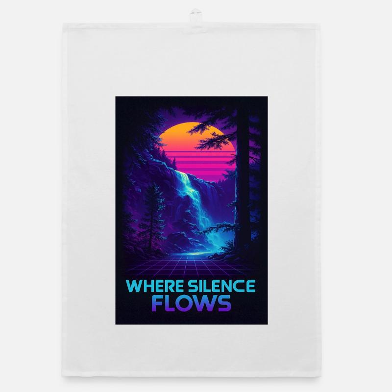Where Silence Flows Neon Gorge Organic Geschirrtuch