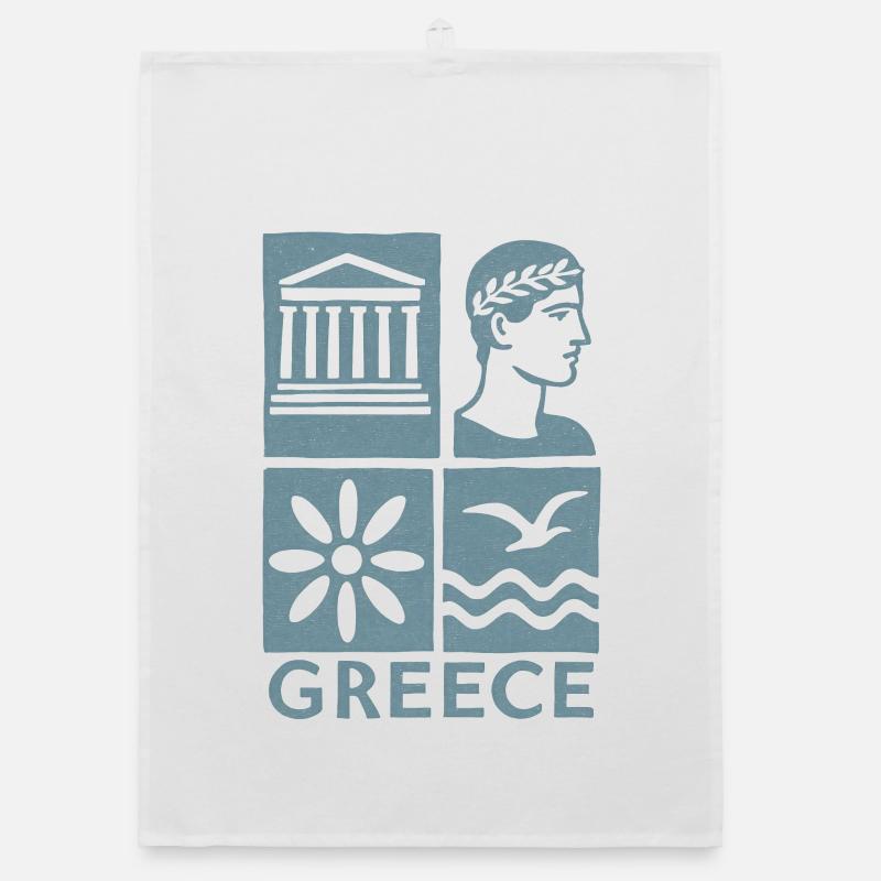 Conception des Carrés des Icônes de Grèce Torchon bio