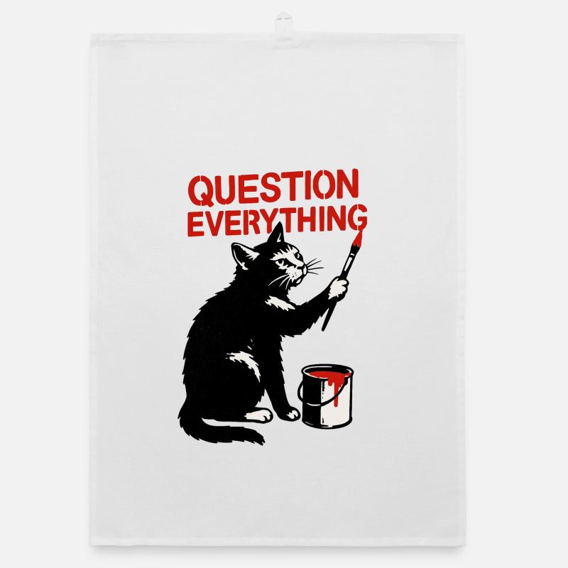 Questioning Everything: Cat Art Organic dish towel