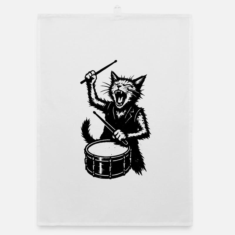 Batteur chat au rythme Torchon bio