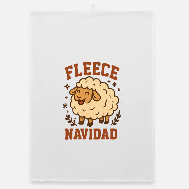 Fleece Navidad Sheep Organic dish towel