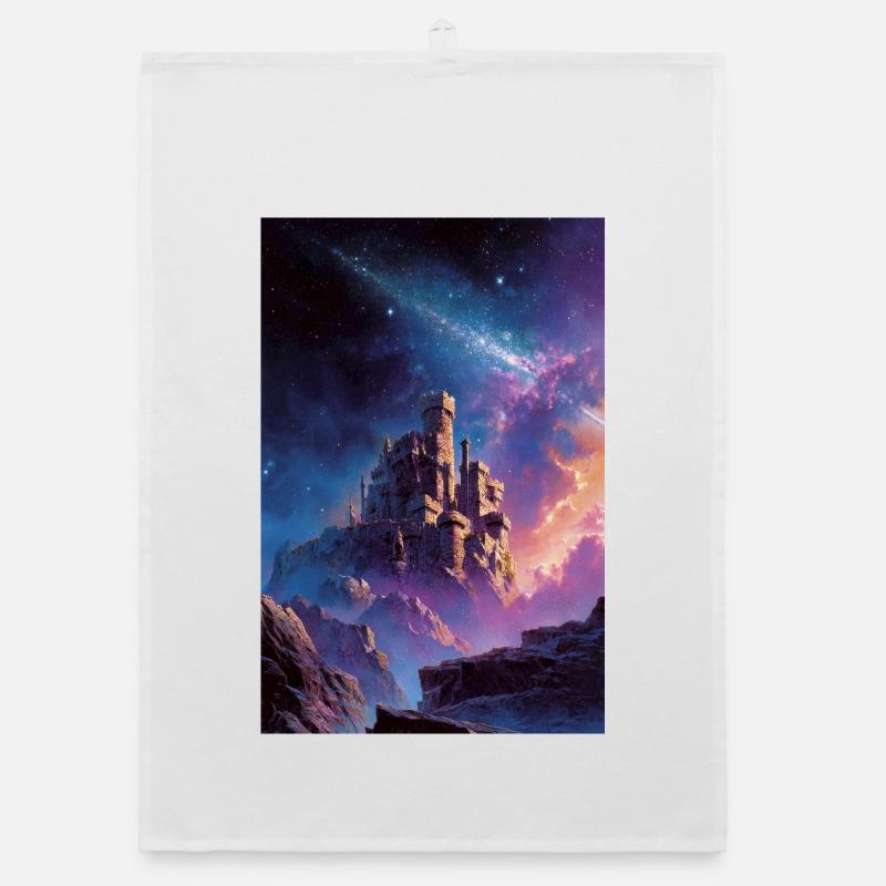 Nebula Castle in Starry Realm Organic dish towel
