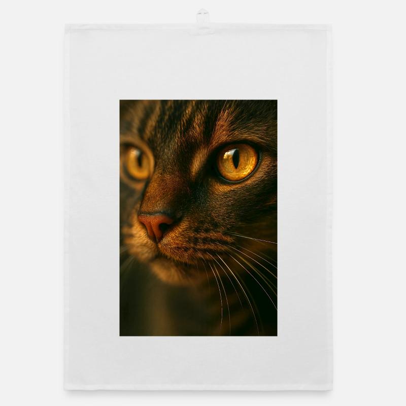 Yeux de chat fermés Torchon bio