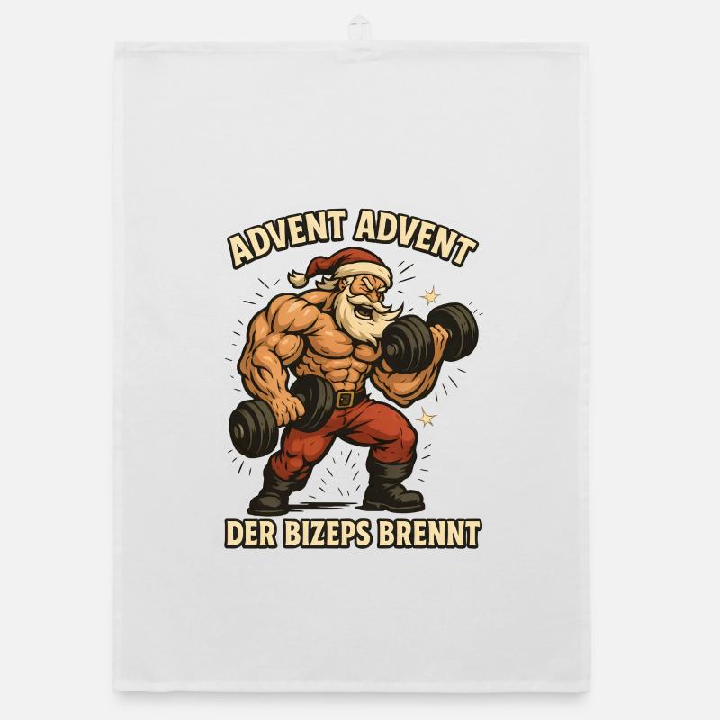 The biceps burn Christmas Organic dish towel