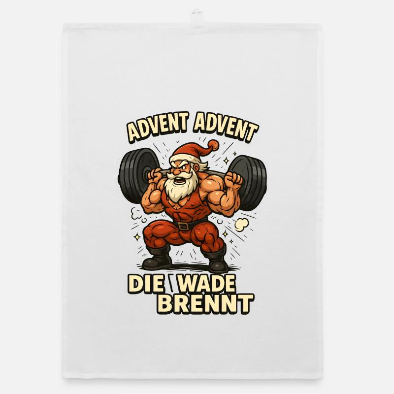 Advent die Wade brennt Weihnachts Mann Organic Geschirrtuch