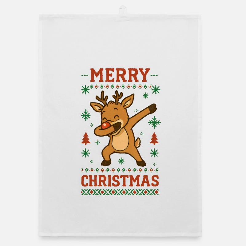 Joyeux Noël, renne Dab Torchon bio