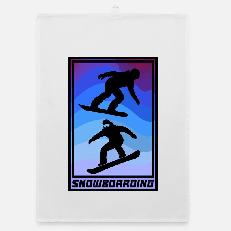 Snowboarding Organic Geschirrtuch