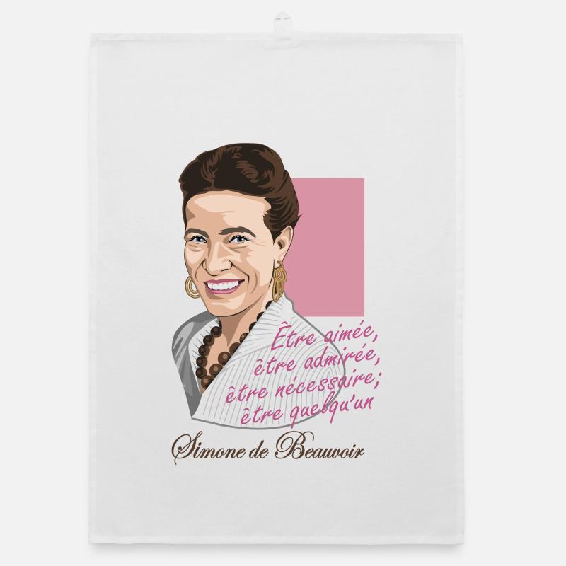 Simone de Beauvoir Philosopher Organic dish towel