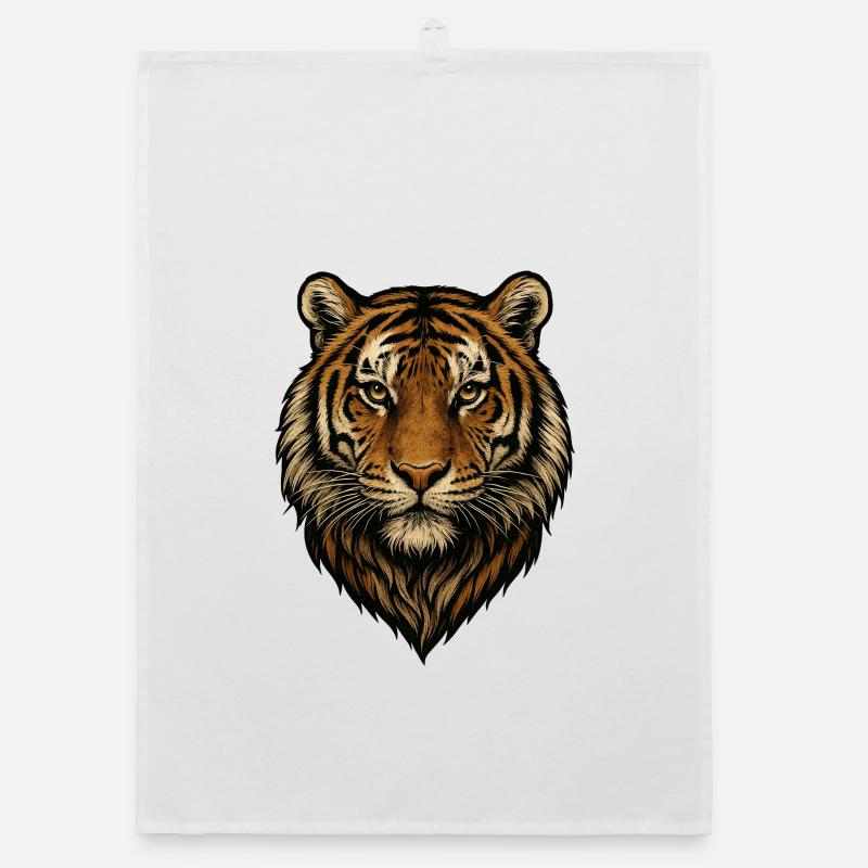 Tiger Head Illustration Force Organic dish towel